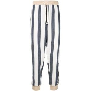NWT Drole De Monsieur Blue & White Striped Joggers